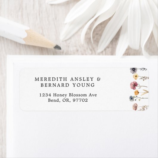 カラフルフローラ結婚差出人住所ラベル ラベル (インサイチュ)