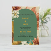 カラフルフローラ結婚式招待状ポートレート 招待状 (スタンド正面)