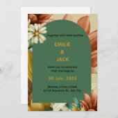 カラフルフローラ結婚式招待状ポートレート 招待状 (正面/裏面)