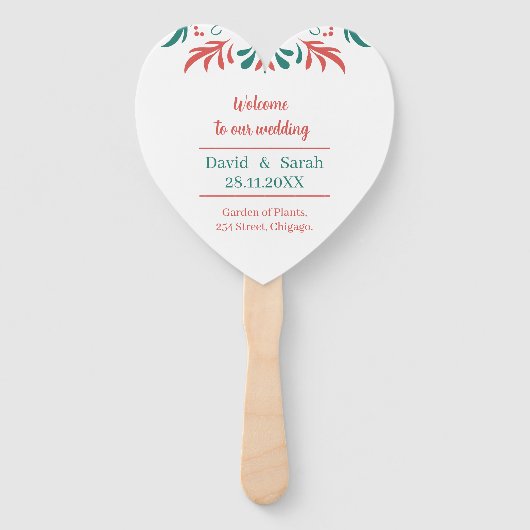 カラフルフローラ結婚式 プログラム ハンドファン (正面)