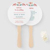 カラフルフローラ結婚式 プログラム ハンドファン (正面&裏面)