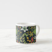 カラフルフローラ継ぎ目の無い花と離れ エスプレッソカップ (正面右)