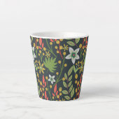 カラフルフローラ継ぎ目の無い花と離れ カフェラテマグ (正面)