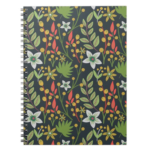 カラフルフローラ継ぎ目の無い花と離れ ノートブック (正面)