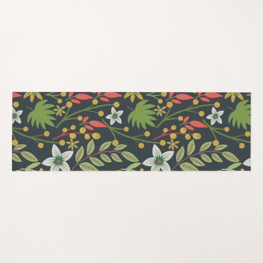 カラフルフローラ継ぎ目の無い花と離れ ヨガマット (正面(横))