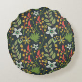 カラフルフローラ継ぎ目の無い花と離れ ラウンドクッション (裏面)