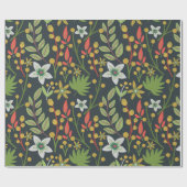 カラフルフローラ継ぎ目の無い花と離れ ラッピングペーパー (フラット)