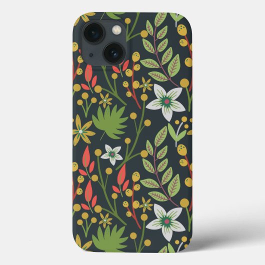 カラフルフローラ継ぎ目の無い花と離れ Case-Mate iPhoneケース (裏面)