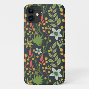 カラフルフローラ継ぎ目の無い花と離れ iPhone 11 ケース