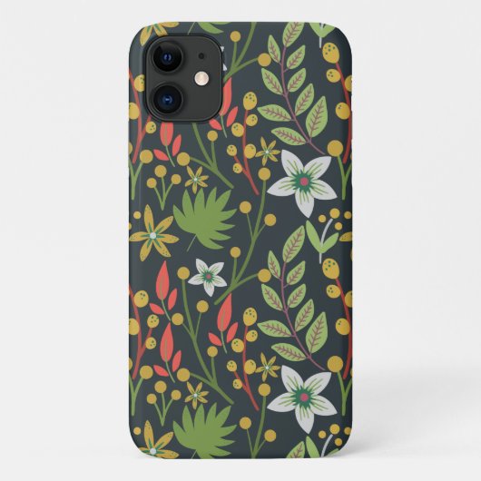 カラフルフローラ継ぎ目の無い花と離れ Case-Mate iPhoneケース (裏面)