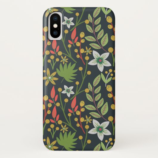 カラフルフローラ継ぎ目の無い花と離れ Case-Mate iPhoneケース (裏面)