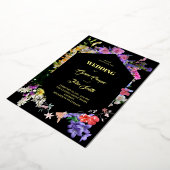 カラフルフローラ縁ど 箔招待状 (回転した状態)