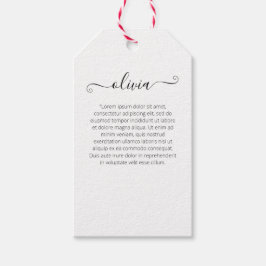 カラフルフローラ署名スクリプト ギフトタグ