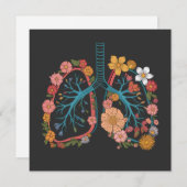 カラフルフローラ肺ベクトルイラストレーション贈り物 シーズンカード (正面/裏面)