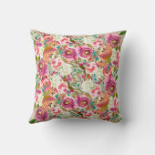 カラフルフローラ花ク素朴ラフトモノグラム クッション (裏面)