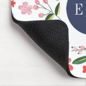 カラフルフローラ要素水彩イラストレーション マウスパッド (コーナー)