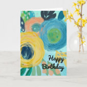 カラフルフローラ誕生日母の日 カード (黄色い花)