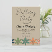 カラフルフローラ誕生日 招待状 (スタンド正面)