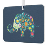 カラフルフローラ象イラストレーション カーエアーフレッシュナー (左)