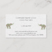 カラフルフローラ象イラストレーション 名刺 (裏面)