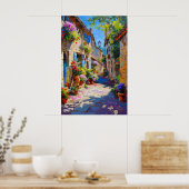 カラフルフローラ路地春 ポスター (キッチン)