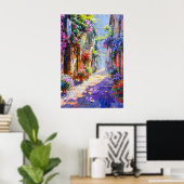 カラフルフローラ路地春 ポスター (ホームオフィス)