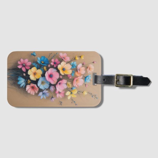 カラフルフローラ配置 ラゲッジタグ (正面横)