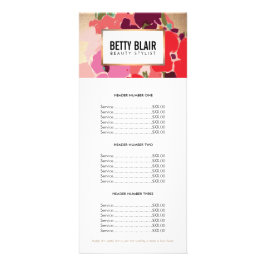 カラフルフローラ金ゴールドエレガントサロン価格表メニュー ラックカード