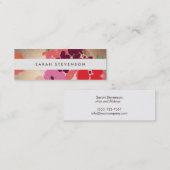 カラフルフローラ金ゴールドストライプのファッション及び美しい スキニー名刺 (正面/裏面)