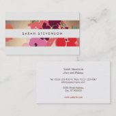 カラフルフローラ金ゴールドストライプのファッション及び美しい 名刺 (正面/裏面)