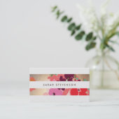 カラフルフローラ金ゴールドストライプのファッション及び美しい 名刺 (スタンド正面)