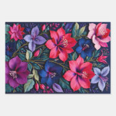 カラフルフローラ針先ラップ紙シート ラッピングペーパーシート (正面2)