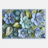 カラフルフローラ針先ラップ紙シート ラッピングペーパーシート (正面2)