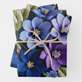 カラフルフローラ針先ラップ紙シート ラッピングペーパーシート