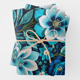 カラフルフローラ針先ラップ紙シート ラッピングペーパーシート