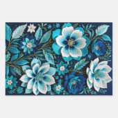 カラフルフローラ針先ラップ紙シート ラッピングペーパーシート (正面3)