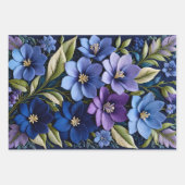 カラフルフローラ針先ラップ紙シート ラッピングペーパーシート (正面2)