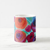 カラフルフローラ開花 コーヒーマグカップ (中央)