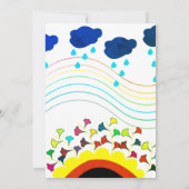 カラフルフローラ雲男女兼用赤ちゃんシャワー 招待状 (裏面)