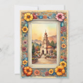 カラフルフローラ額入りチャペル結婚メキシコ 招待状 (裏面)