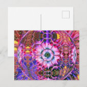 カラフルフローラ16進数グローブ（ピンク、紫） ポストカード (正面/裏面)