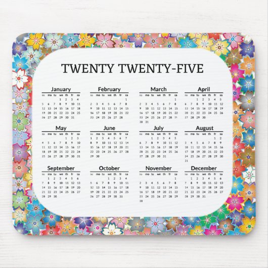 カラフルフローラ2025カレンダーマウスパッド マウスパッド (正面)