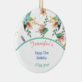 カラフルフローラ21歳の誕生日 セラミックオーナメント (右)