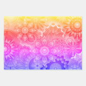 カラフルフローラ3セット ラッピングペーパーシート (正面3)