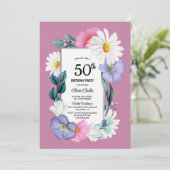 カラフルフローラ50歳の誕生日パーティー 招待状 (スタンド正面)