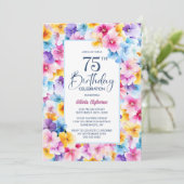 カラフルフローラ75th誕生日パーティー 招待状 (スタンド正面)