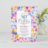 カラフルフローラ80th誕生日パーティー 招待状 (スタンド正面)