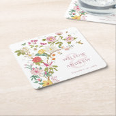 カラフルフローラ スクエアペーパーコースター (アングル)