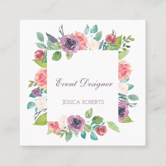 カラフルフローラ スクエア名刺 (正面)
