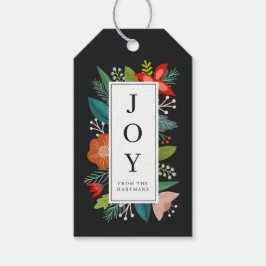カラフルフローラ&パインフレームホリデイ ギフトタグ